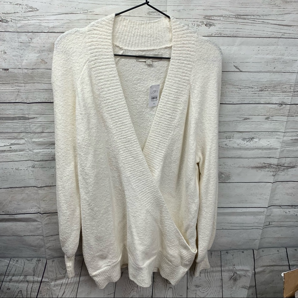 Loft Womens Faux Wrap Tunic Sweater XL NWT